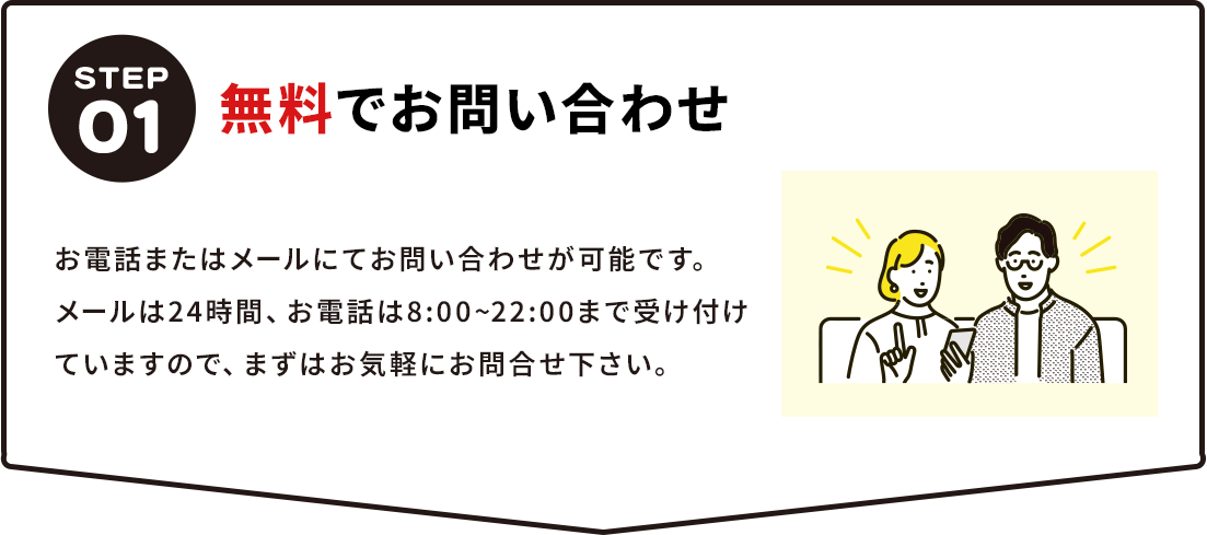 STEP01無料でお問い合わせ